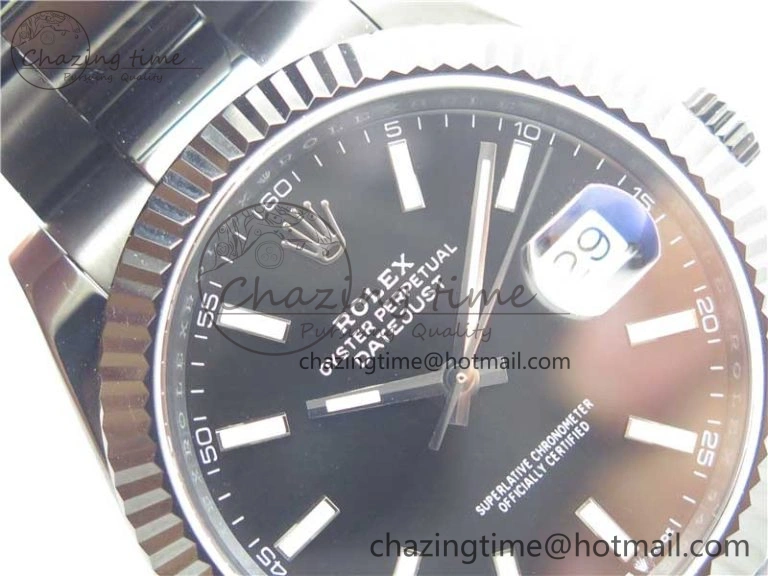DateJust 41 All Black PVD VRF Best Edition Black Dial Stick Markers on PVD Oyster Bracelet A FreshLook 2792