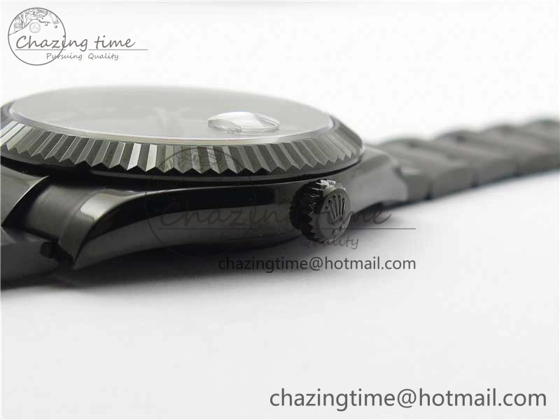 DateJust 41 All Black PVD VRF Best Edition Blue Dial Diamonds Markers on PVD Oyster Bracelet A Youthful 2788