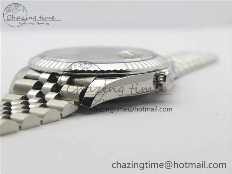 MultiPurpose DateJust 41 SS 126333 Fluted Bezel DJF Best Edition 904L Steel Gray Dial Green Roman Markers on Jubilee Bracelet A 10559