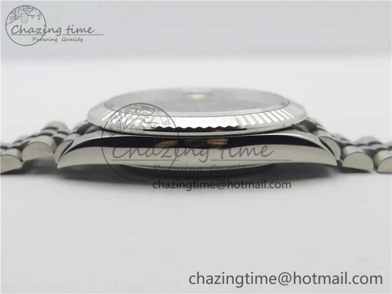 MultiPurpose DateJust 41 SS 126333 Fluted Bezel DJF Best Edition 904L Steel Gray Dial Green Roman Markers on Jubilee Bracelet A 10559