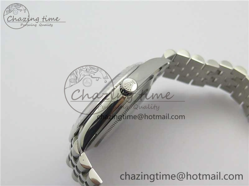 MultiPurpose DateJust 41 SS 126333 Fluted Bezel DJF Best Edition 904L Steel Gray Dial Green Roman Markers on Jubilee Bracelet A 10559