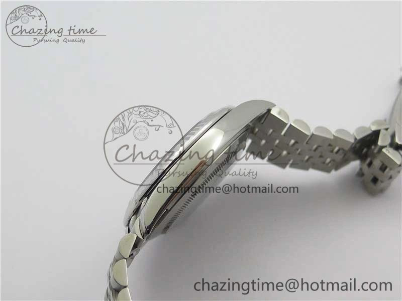 MultiPurpose DateJust 41 SS 126333 Fluted Bezel DJF Best Edition 904L Steel Gray Dial Green Roman Markers on Jubilee Bracelet A 10559