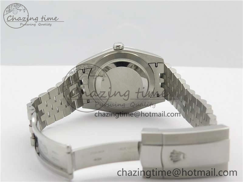 MultiPurpose DateJust 41 SS 126333 Fluted Bezel DJF Best Edition 904L Steel Gray Dial Green Roman Markers on Jubilee Bracelet A 10559