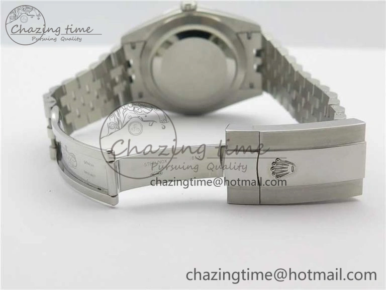 MultiPurpose DateJust 41 SS 126333 Fluted Bezel DJF Best Edition 904L Steel Gray Dial Green Roman Markers on Jubilee Bracelet A 10559