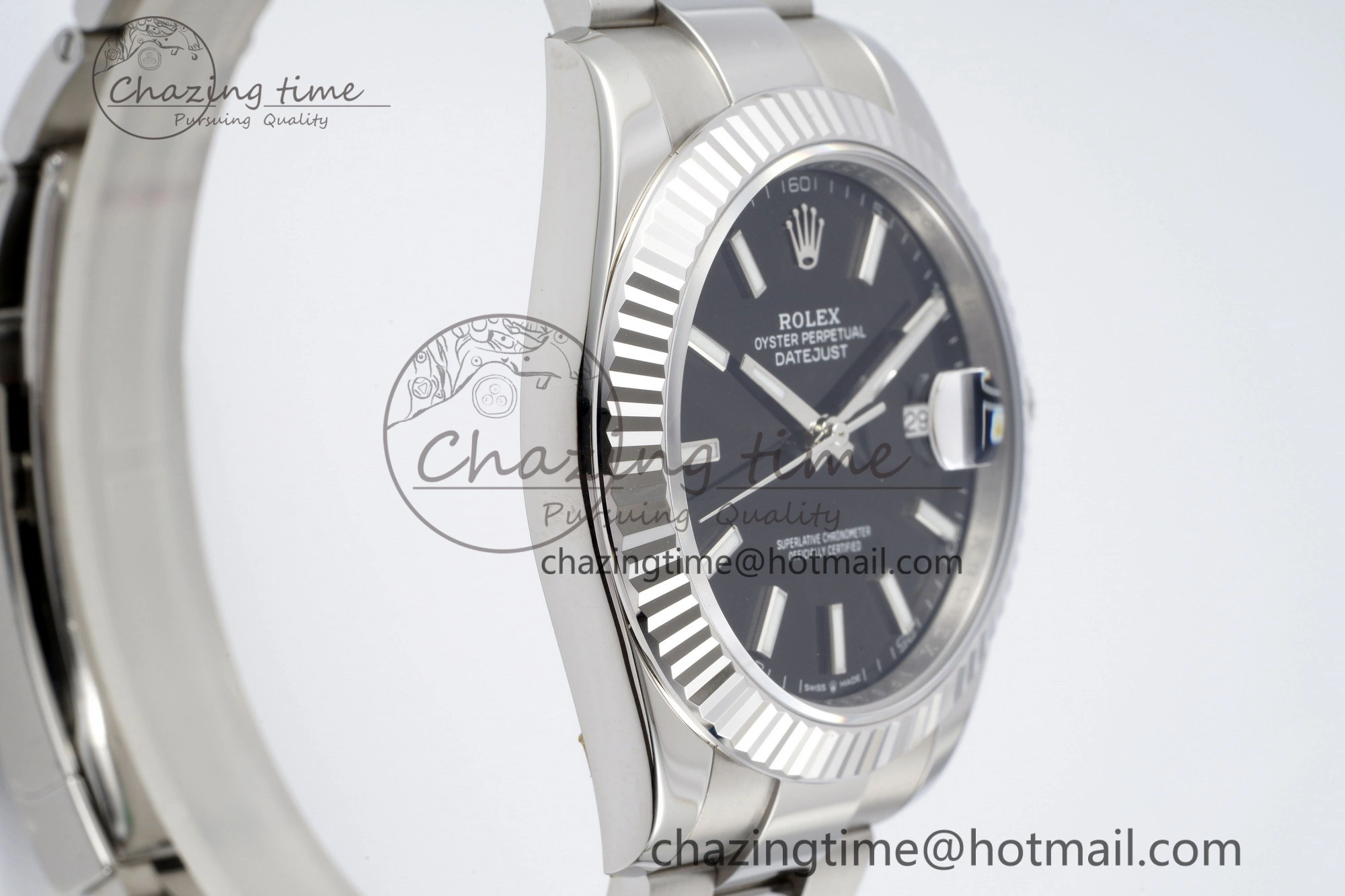 DateJust 41 SS Fluted Bezel KING 1:1 Best Edition 904L Steel Black Dial on Oyster Bracelet VR OnTrend 2215