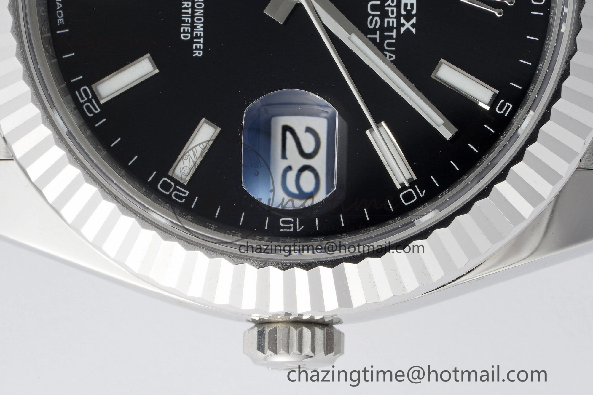 DateJust 41 SS Fluted Bezel KING 1:1 Best Edition 904L Steel Black Stick Dial on Jubilee Bracelet VR SmoothTexture 2208