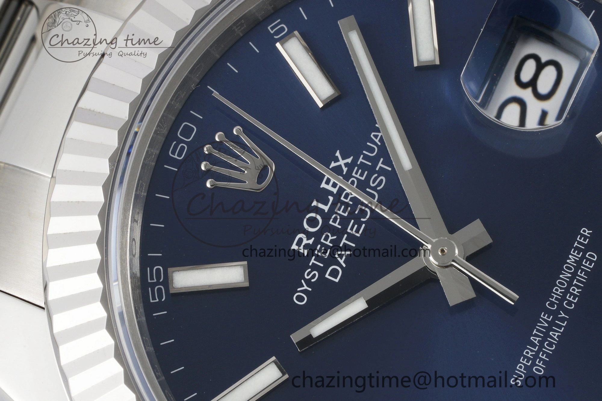 DateJust 41 SS Fluted Bezel KING 1:1 Best Edition 904L Steel Blue Dial on Oyster Bracelet VR Seasonal 2218