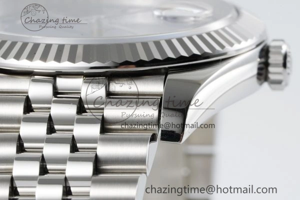 Compact DateJust 41 SS Fluted Bezel KING 1:1 Best Edition 904L Steel Blue Roman Dial on Jubilee Bracelet VR 2205