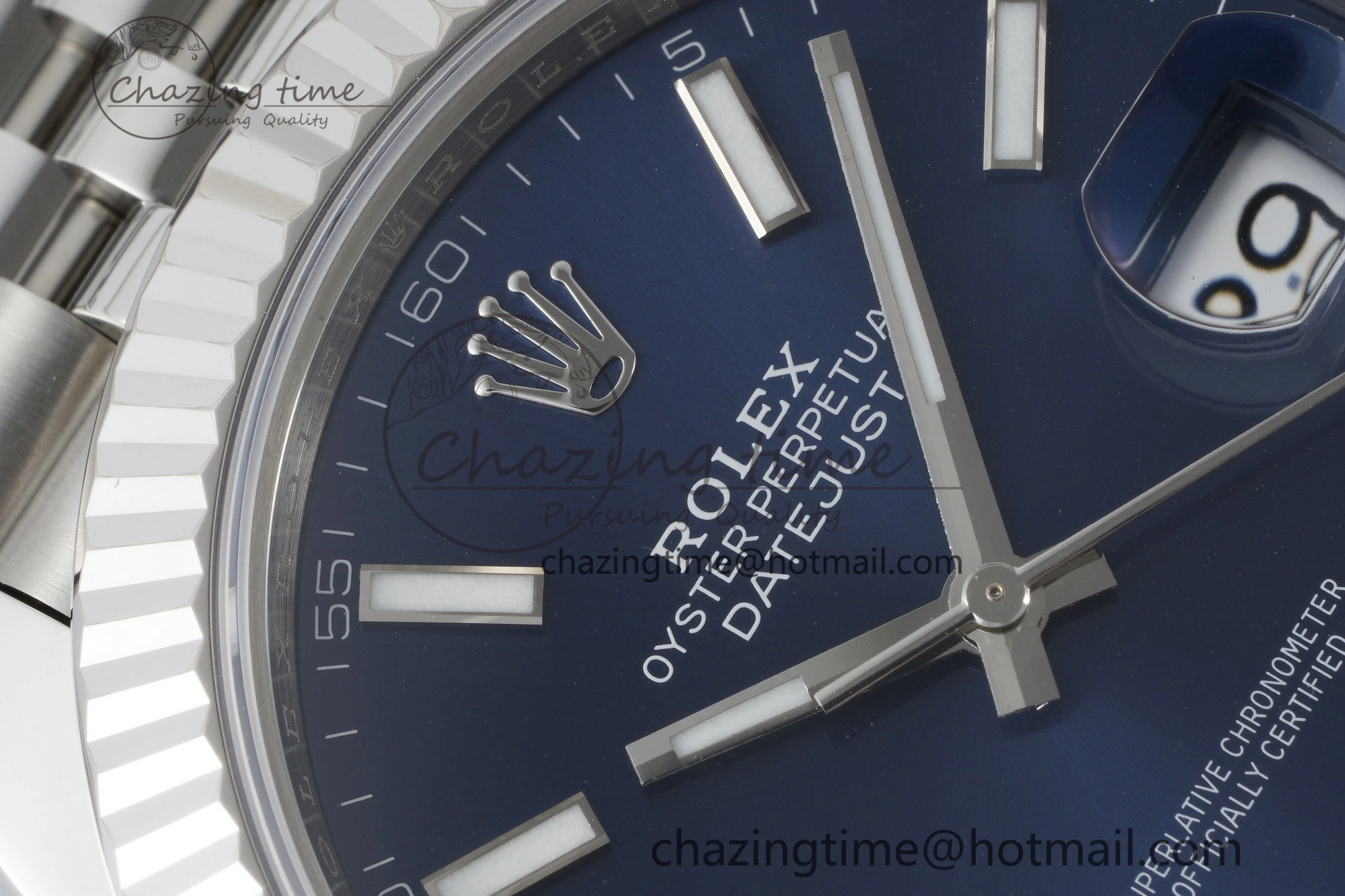DateJust 41 SS Fluted Bezel KING 1:1 Best Edition 904L Steel Blue Stick Dial on Jubilee Bracelet VR Tailored 2211