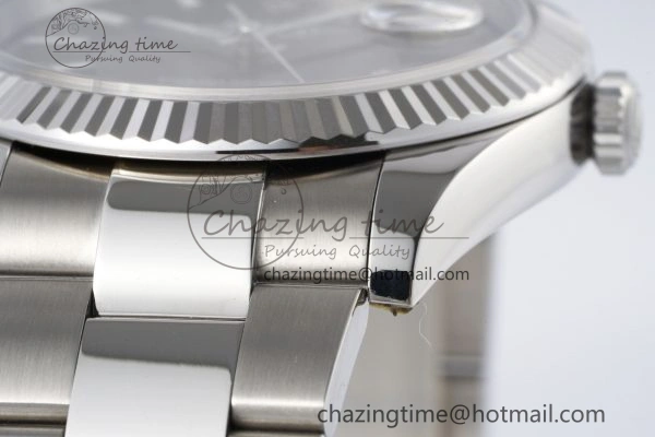 Seasonal DateJust 41 SS Fluted Bezel KING 1:1 Best Edition 904L Steel Gray Dial on Oyster Bracelet VR 2220