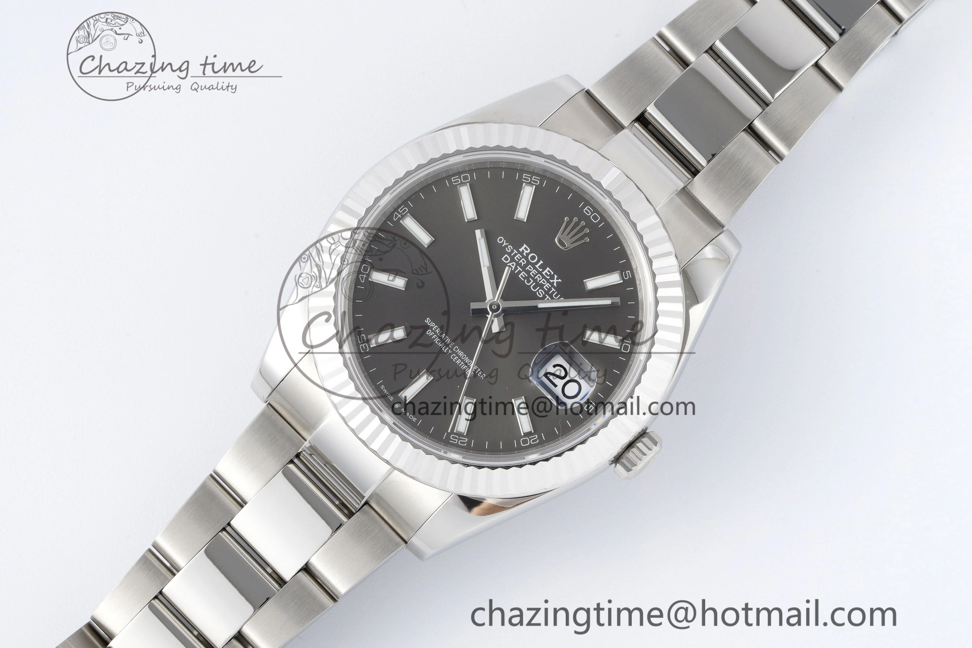 Seasonal DateJust 41 SS Fluted Bezel KING 1:1 Best Edition 904L Steel Gray Dial on Oyster Bracelet VR 2220