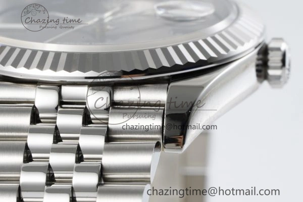 Refined DateJust 41 SS Fluted Bezel KING 1:1 Best Edition 904L Steel Gray Green Roman Dial on Jubilee Bracelet VR 2204