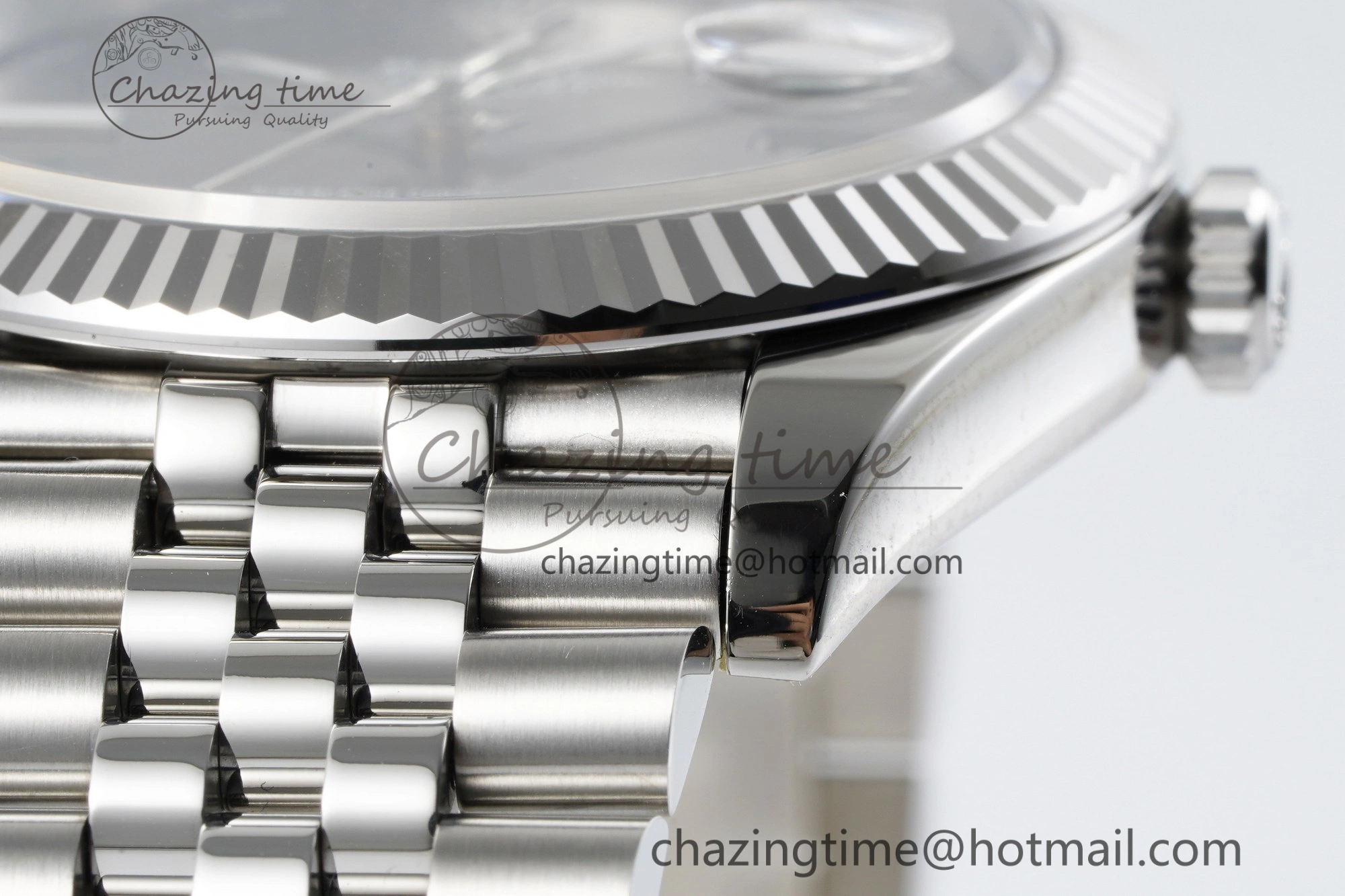 Refined DateJust 41 SS Fluted Bezel KING 1:1 Best Edition 904L Steel Gray Green Roman Dial on Jubilee Bracelet VR 2204