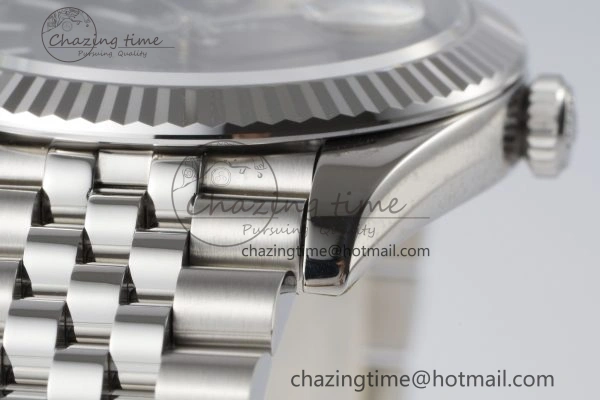 Compact DateJust 41 SS Fluted Bezel KING 1:1 Best Edition 904L Steel Gray Stick Dial on Jubilee Bracelet VR 2210