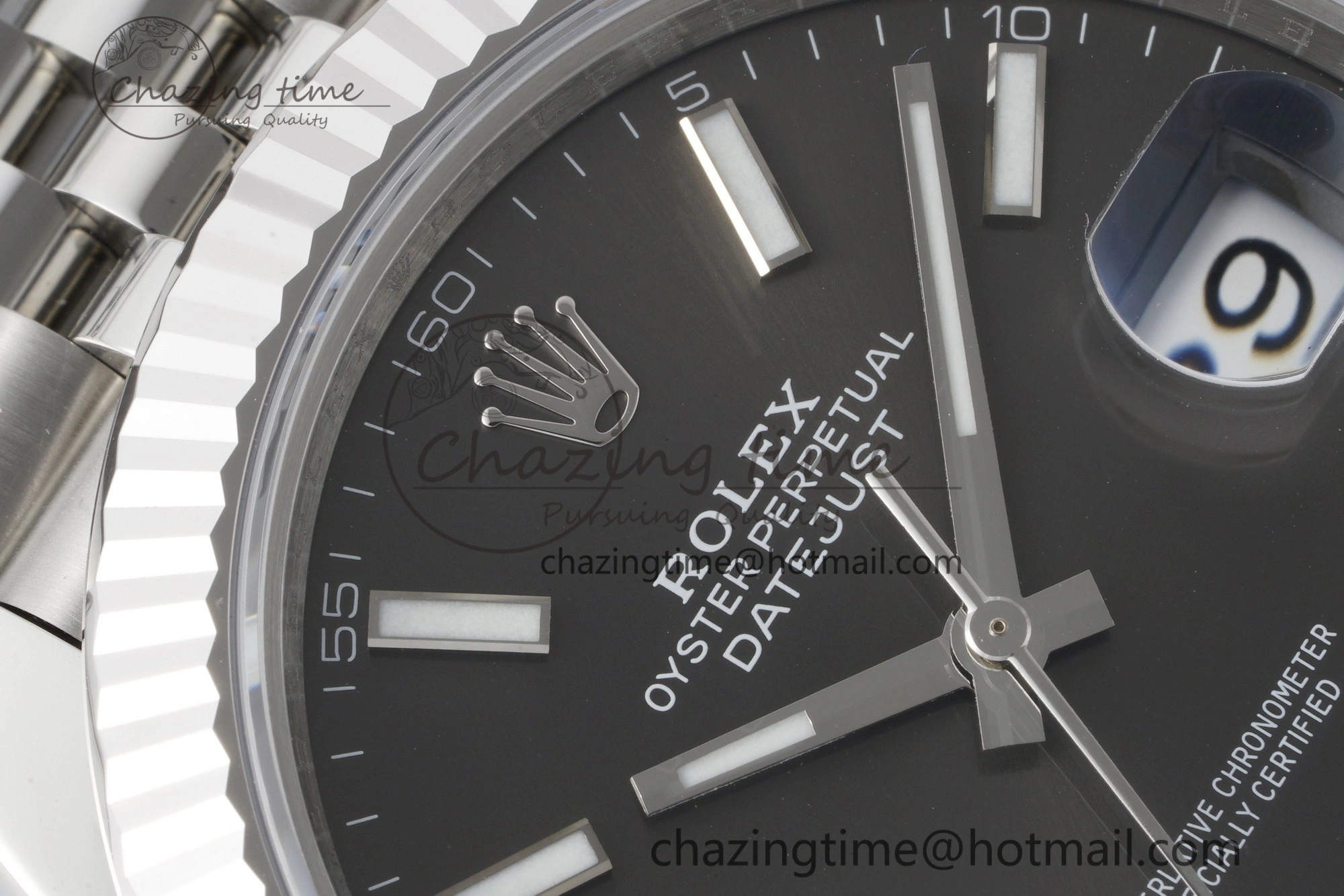 Compact DateJust 41 SS Fluted Bezel KING 1:1 Best Edition 904L Steel Gray Stick Dial on Jubilee Bracelet VR 2210
