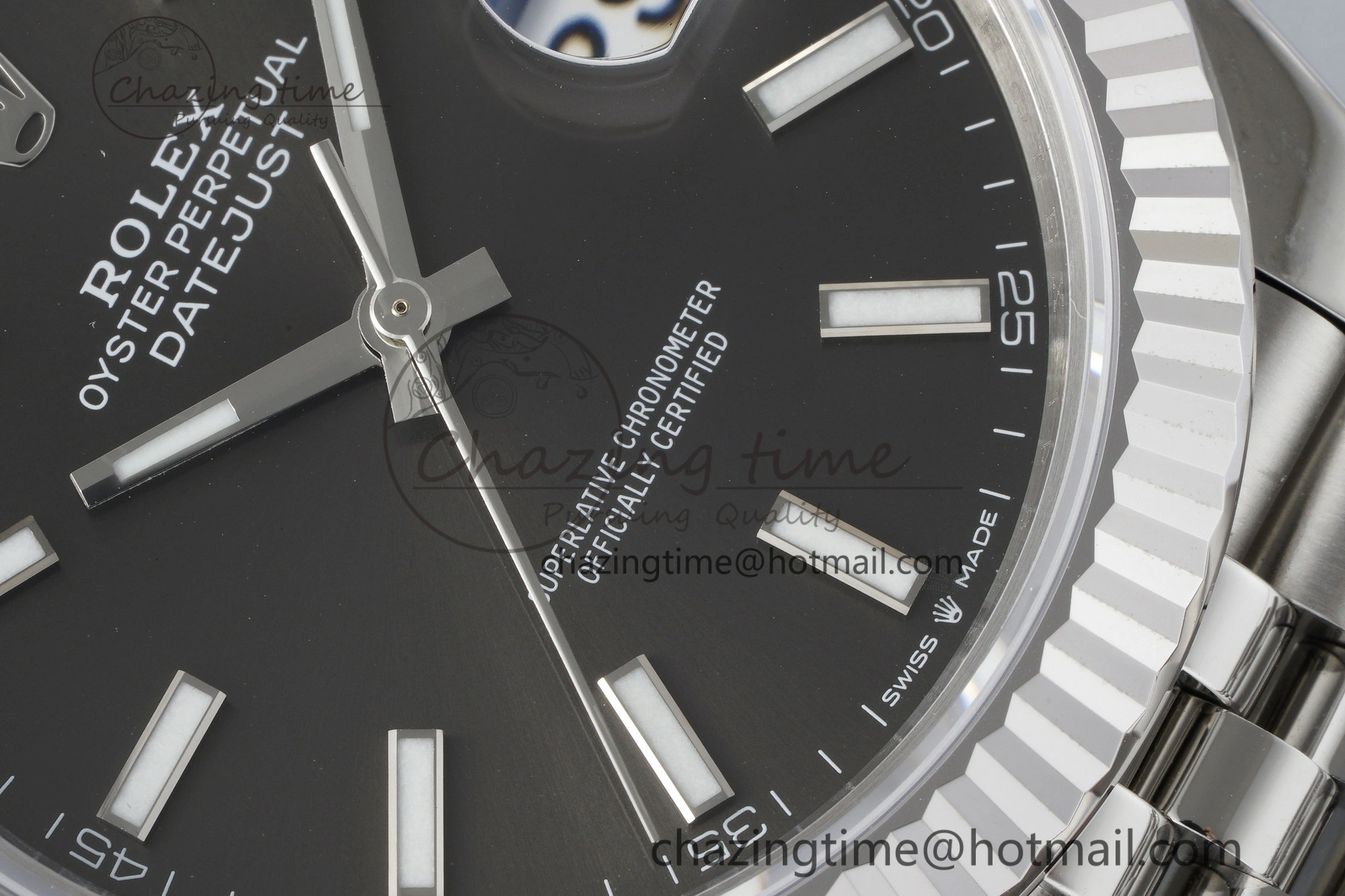 Compact DateJust 41 SS Fluted Bezel KING 1:1 Best Edition 904L Steel Gray Stick Dial on Jubilee Bracelet VR 2210