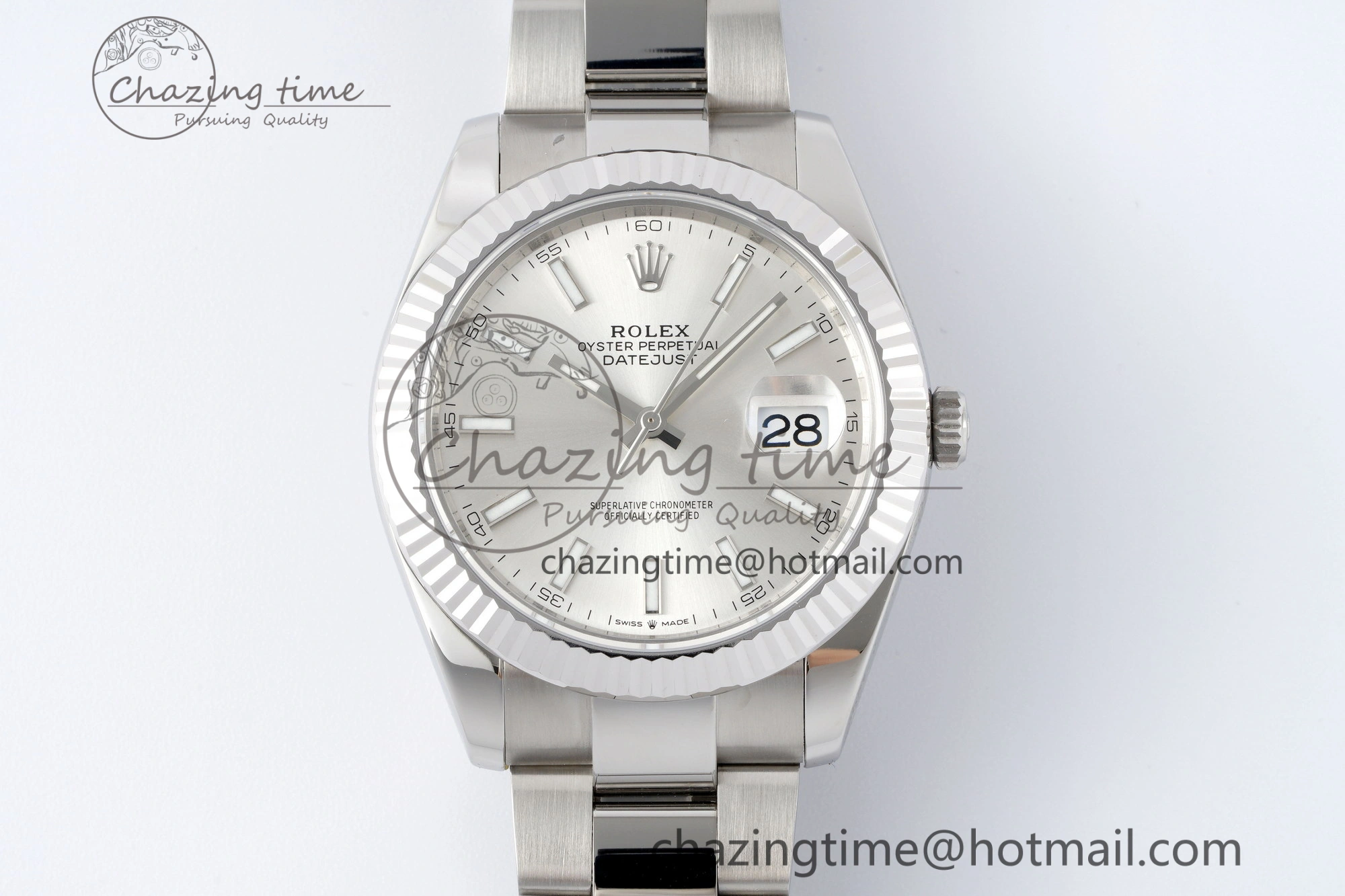 DateJust 41 SS Fluted Bezel KING 1:1 Best Edition 904L Steel Silver Dial on Oyster Bracelet VR Snug 2222