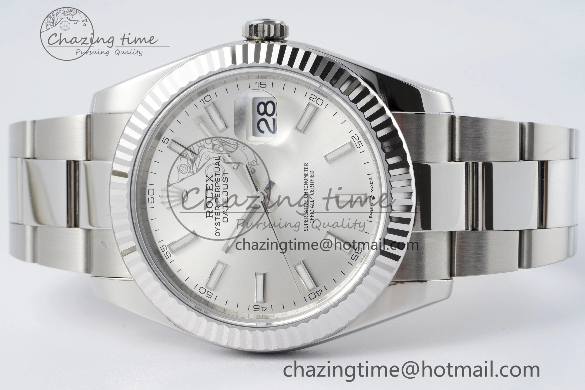 DateJust 41 SS Fluted Bezel KING 1:1 Best Edition 904L Steel Silver Dial on Oyster Bracelet VR Snug 2222