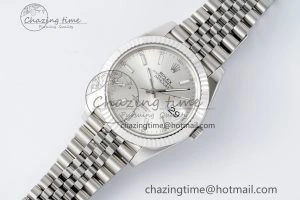 Contemporary DateJust 41 SS Fluted Bezel KING 1:1 Best Edition 904L Steel Silver Stick Dial on Jubilee Bracelet VR 2209