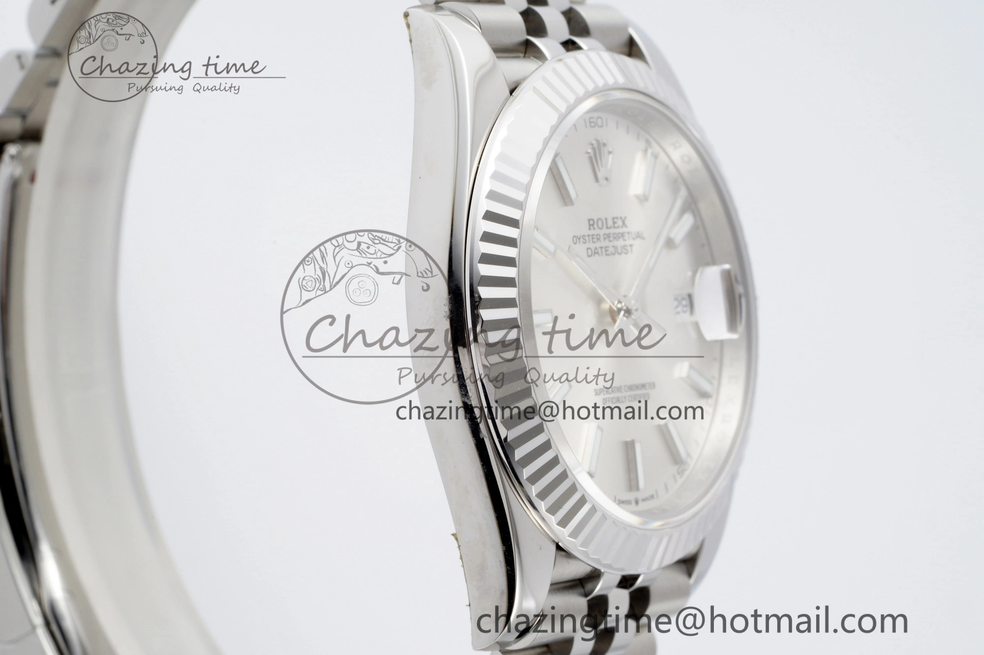 Contemporary DateJust 41 SS Fluted Bezel KING 1:1 Best Edition 904L Steel Silver Stick Dial on Jubilee Bracelet VR 2209