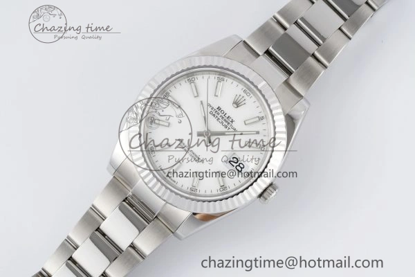 Resilient DateJust 41 SS Fluted Bezel KING 1:1 Best Edition 904L Steel White Dial on Oyster Bracelet VR 2219