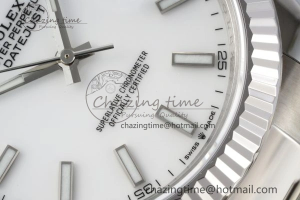 Resilient DateJust 41 SS Fluted Bezel KING 1:1 Best Edition 904L Steel White Dial on Oyster Bracelet VR 2219