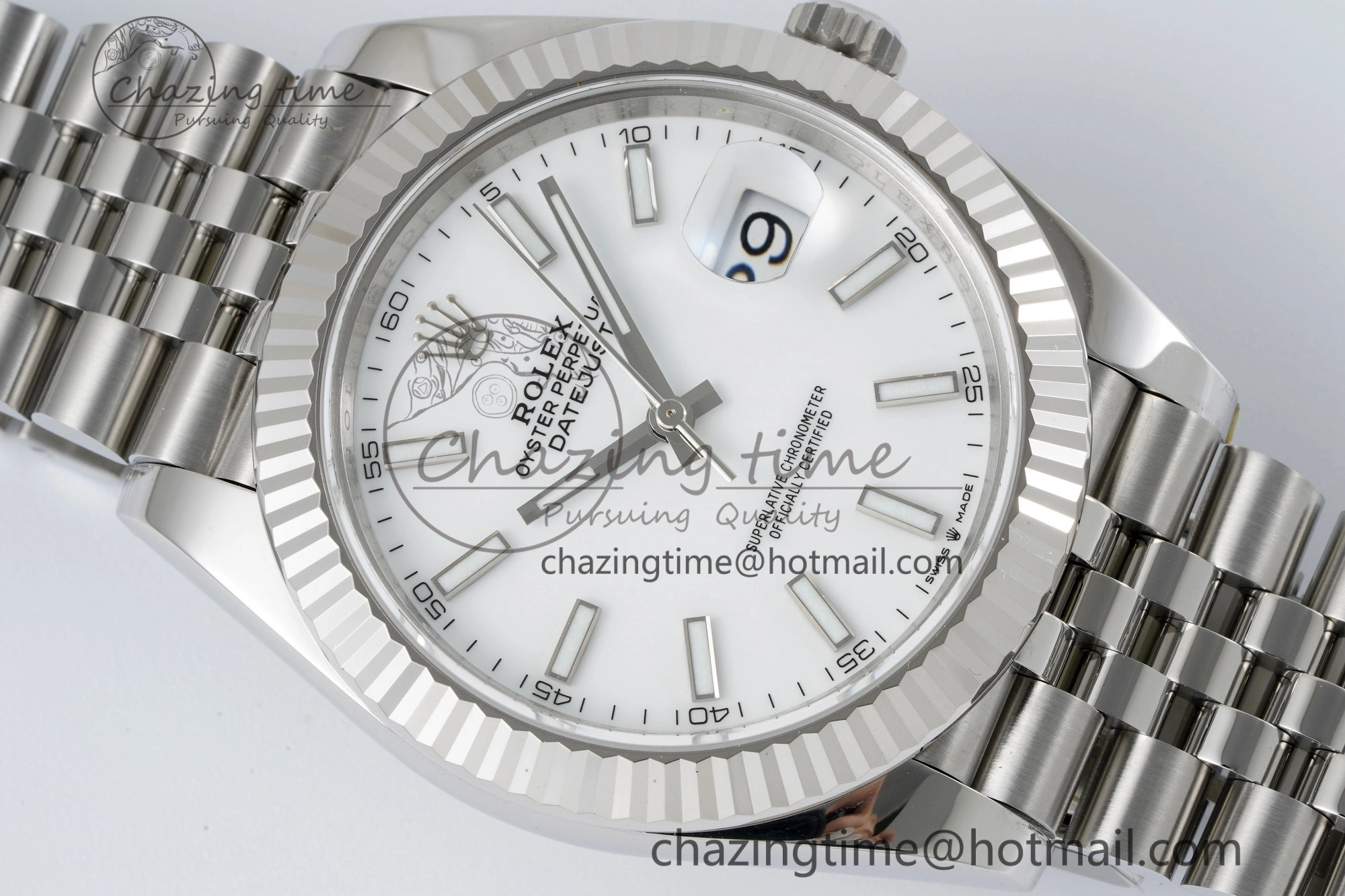 DateJust 41 SS Fluted Bezel KING 1:1 Best Edition 904L Steel White Stick Dial on Jubilee Bracelet VR Compact 2202