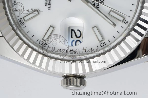 DateJust 41 SS Fluted Bezel KING 1:1 Best Edition 904L Steel White Stick Dial on Jubilee Bracelet VR Compact 2202
