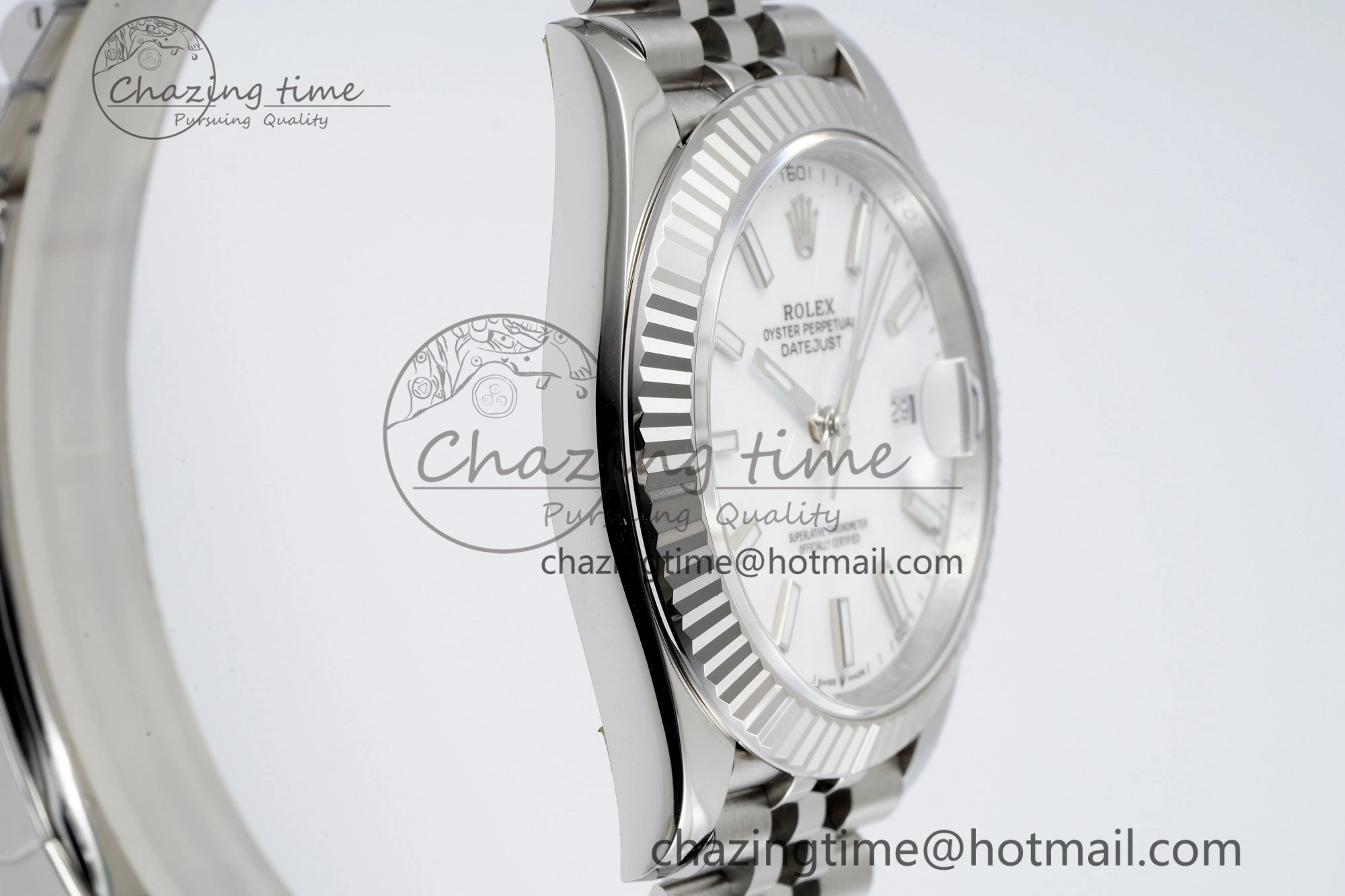 DateJust 41 SS Fluted Bezel KING 1:1 Best Edition 904L Steel White Stick Dial on Jubilee Bracelet VR Compact 2202