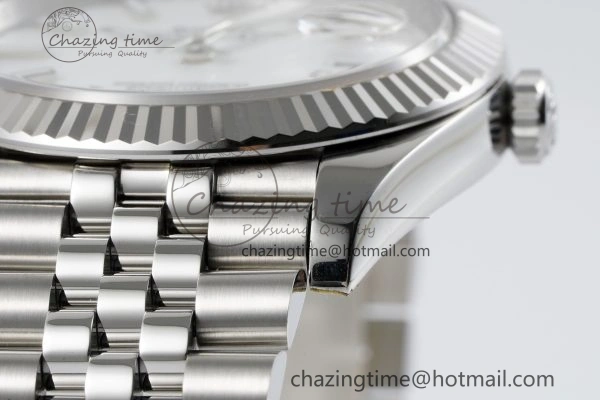 DateJust 41 SS Fluted Bezel KING 1:1 Best Edition 904L Steel White Stick Dial on Jubilee Bracelet VR Compact 2202