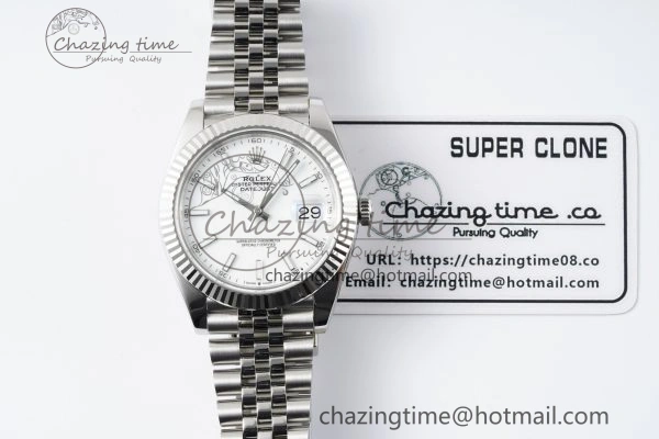 DateJust 41 SS Fluted Bezel KING 1:1 Best Edition 904L Steel White Stick Dial on Jubilee Bracelet VR Compact 2202