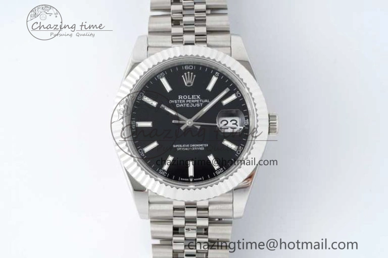 DateJust 41 SS JDF 1:1 Best Edition 904L Steel Black Stick Dial on SS Jubilee Bracelet VR3235 V Stretchable 2111