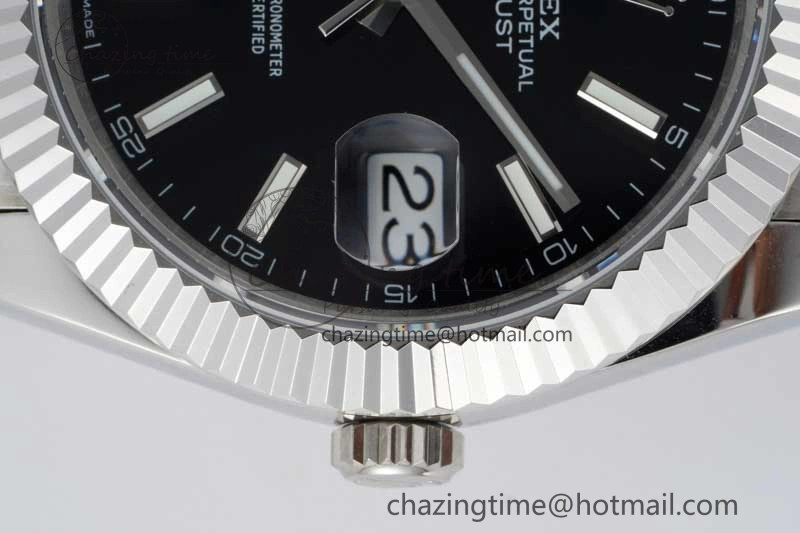 DateJust 41 SS JDF 1:1 Best Edition 904L Steel Black Stick Dial on SS Jubilee Bracelet VR3235 V Stretchable 2111