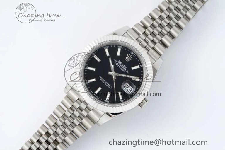DateJust 41 SS JDF 1:1 Best Edition 904L Steel Black Stick Dial on SS Jubilee Bracelet VR3235 V Stretchable 2111