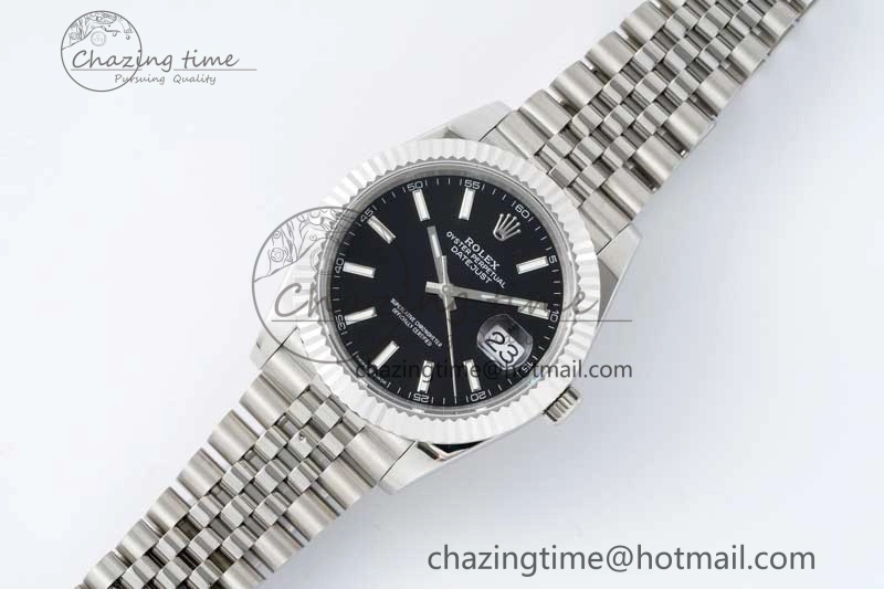 DateJust 41 SS JDF 1:1 Best Edition 904L Steel Black Stick Dial on SS Jubilee Bracelet VR3235 V Stretchable 2111