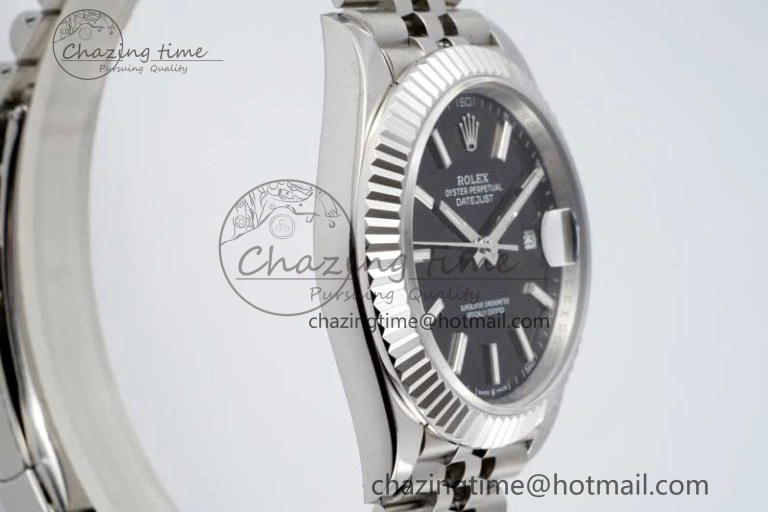 DateJust 41 SS JDF 1:1 Best Edition 904L Steel Black Stick Dial on SS Jubilee Bracelet VR3235 V Stretchable 2111