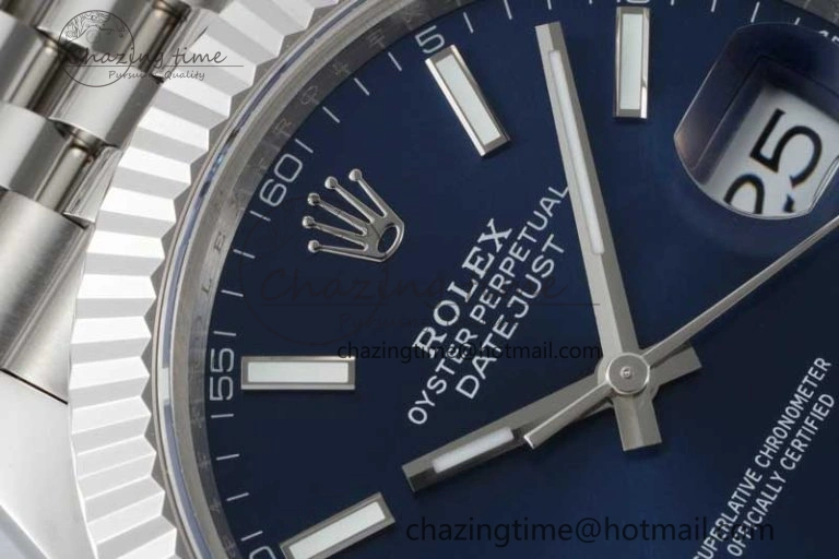 DateJust 41 SS JDF 1:1 Best Edition 904L Steel Blue Stick Dial on SS Jubilee Bracelet VR3235 V GoAnywhere 2115