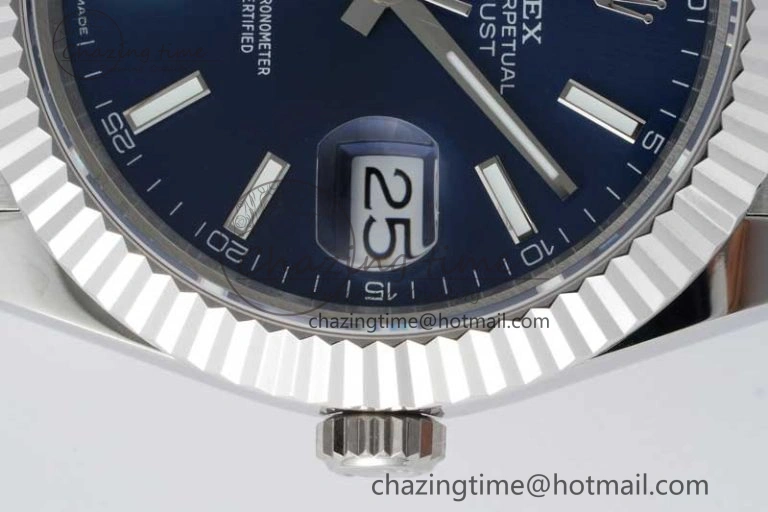 DateJust 41 SS JDF 1:1 Best Edition 904L Steel Blue Stick Dial on SS Jubilee Bracelet VR3235 V GoAnywhere 2115