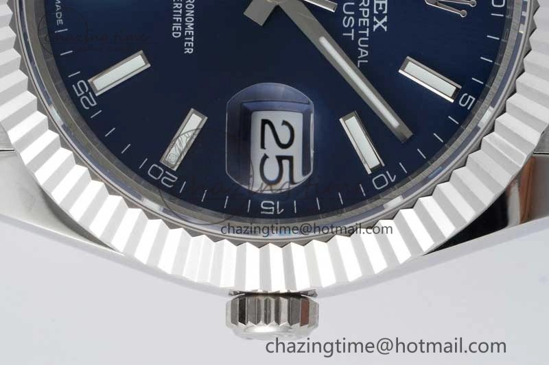 DateJust 41 SS JDF 1:1 Best Edition 904L Steel Blue Stick Dial on SS Jubilee Bracelet VR3235 V GoAnywhere 2115