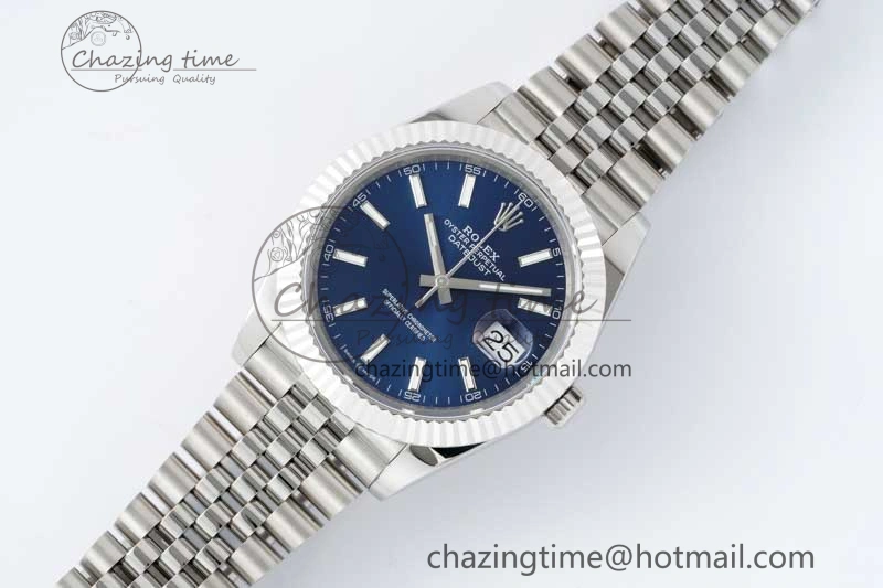 DateJust 41 SS JDF 1:1 Best Edition 904L Steel Blue Stick Dial on SS Jubilee Bracelet VR3235 V GoAnywhere 2115