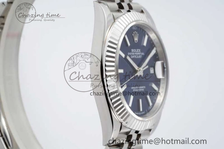 DateJust 41 SS JDF 1:1 Best Edition 904L Steel Blue Stick Dial on SS Jubilee Bracelet VR3235 V GoAnywhere 2115
