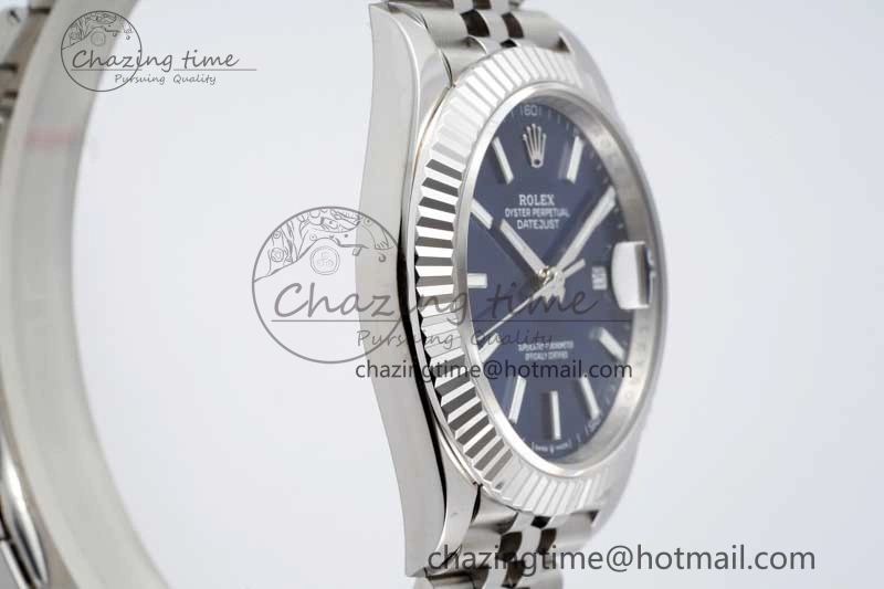 DateJust 41 SS JDF 1:1 Best Edition 904L Steel Blue Stick Dial on SS Jubilee Bracelet VR3235 V GoAnywhere 2115