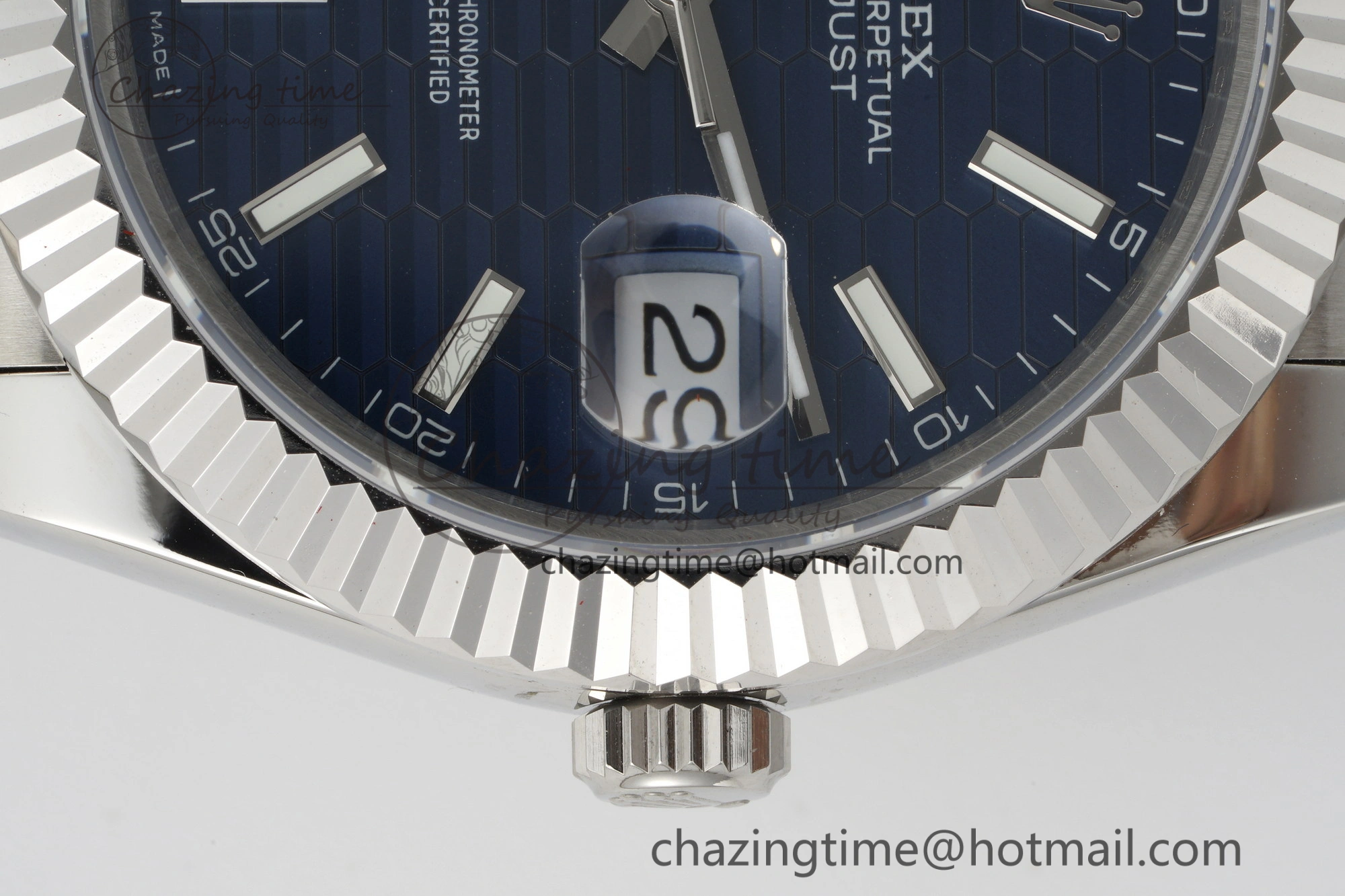 DateJust 41 SS JDF 904L Steel Blue Textured Dial on Jubilee Bracelet VR3235 V Lightweight 2235