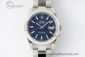 Durable DateJust 41 SS JDF 904L Steel Blue Textured Dial on Oyster Bracelet VR3235 V 2236