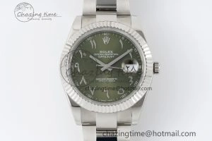 Premium DateJust 41 SS JDF 904L Steel Green Sundust Dial Arabic Markers on Oyster Bracelet VR3235 V 2238