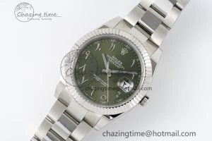Premium DateJust 41 SS JDF 904L Steel Green Sundust Dial Arabic Markers on Oyster Bracelet VR3235 V 2238