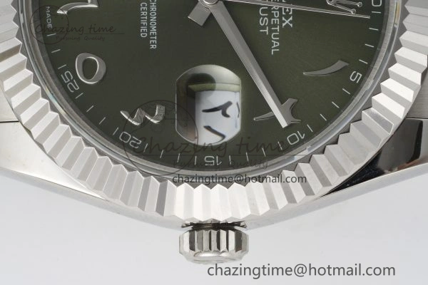 Premium DateJust 41 SS JDF 904L Steel Green Sundust Dial Arabic Markers on Oyster Bracelet VR3235 V 2238