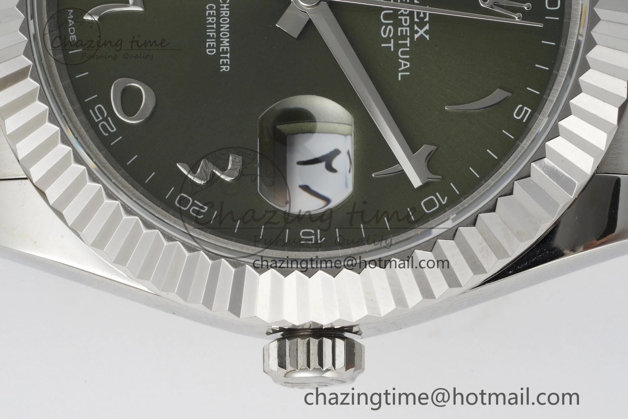 Premium DateJust 41 SS JDF 904L Steel Green Sundust Dial Arabic Markers on Oyster Bracelet VR3235 V 2238