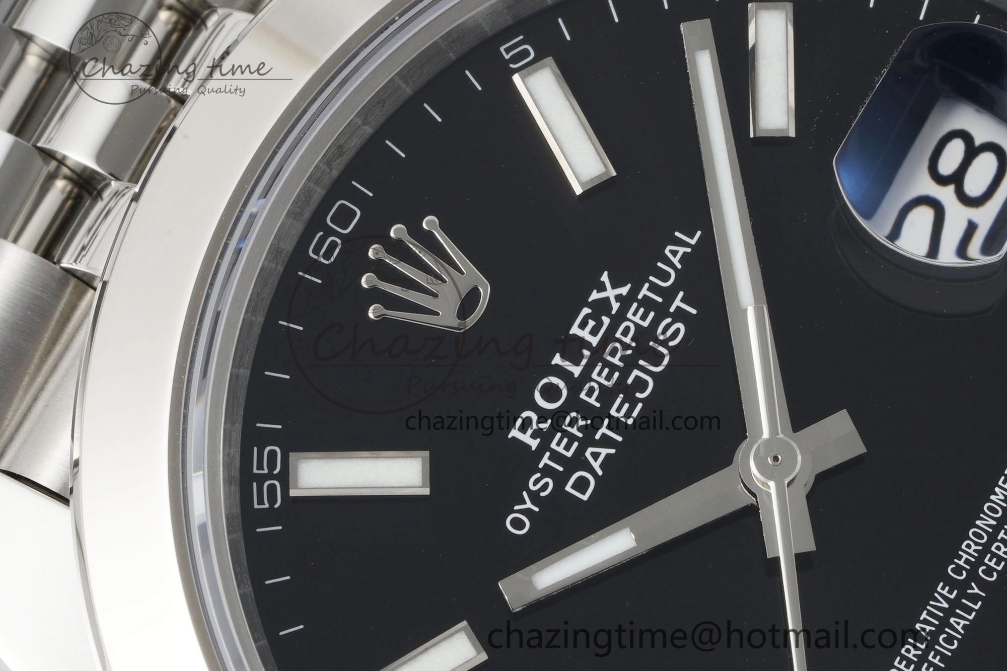 DailyWear DateJust 41 SS Polished Bezel KING 1:1 Best Edition 904L Steel Black Stick Dial on Jubilee Bracelet VR 2161