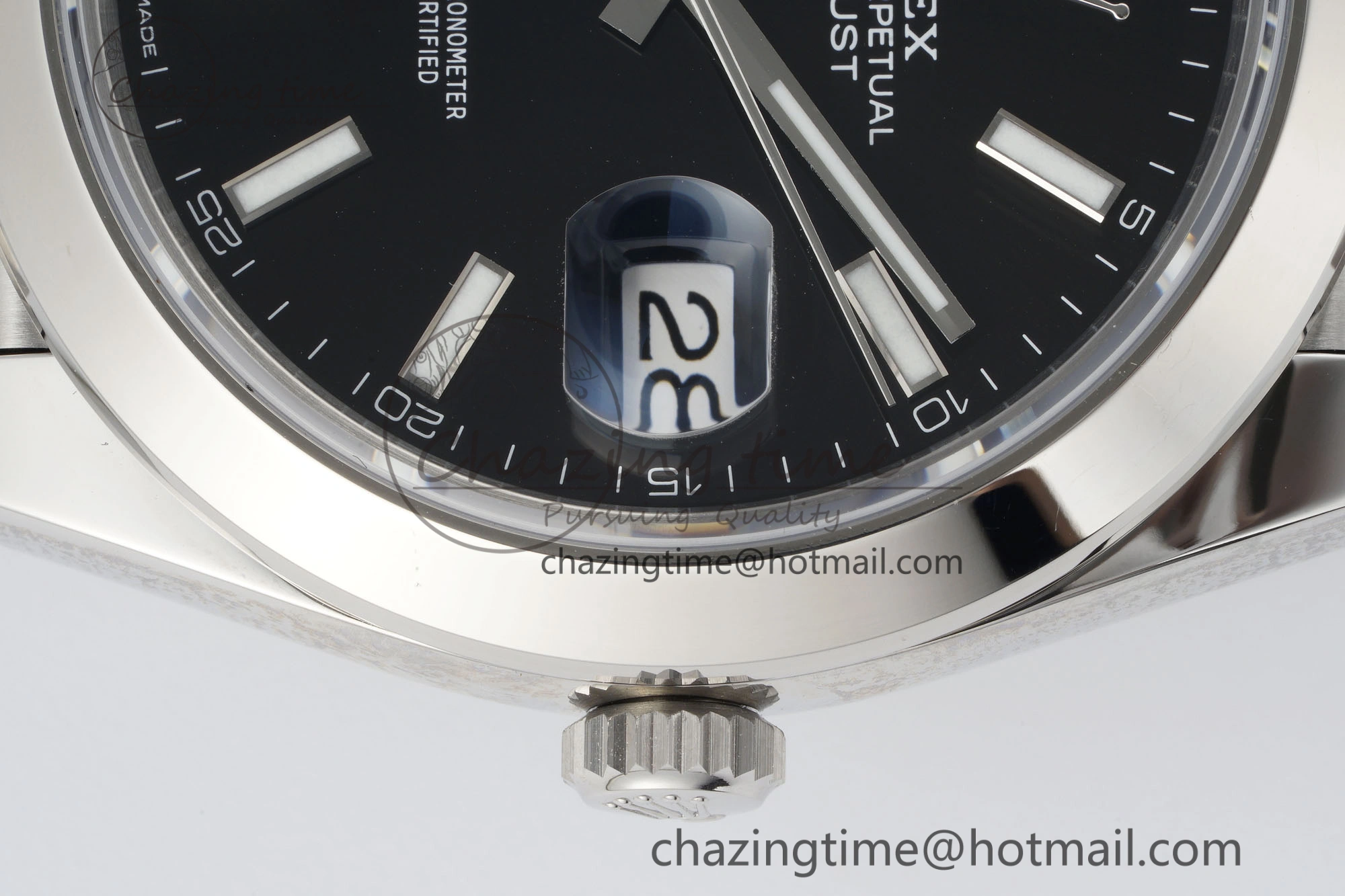 DailyWear DateJust 41 SS Polished Bezel KING 1:1 Best Edition 904L Steel Black Stick Dial on Jubilee Bracelet VR 2161